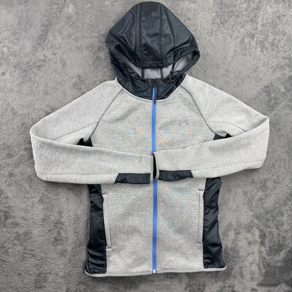 Under Armour ColdGear Storm Jacket Womens XS Gray Navy Hooded Full Zip Fleece‎